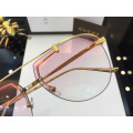 Fashion design Oval Semi-Rimless Sunglasses For Women